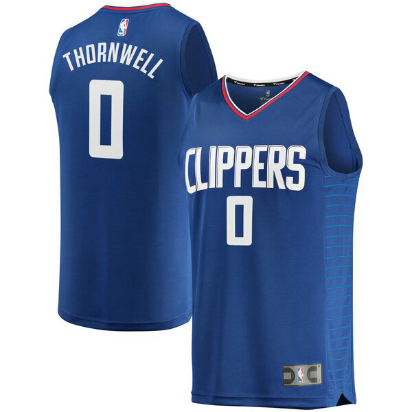 Maillot nba Los Angeles Clippers Icon Edition Homme Sindarius Thornwell 0 Bleu